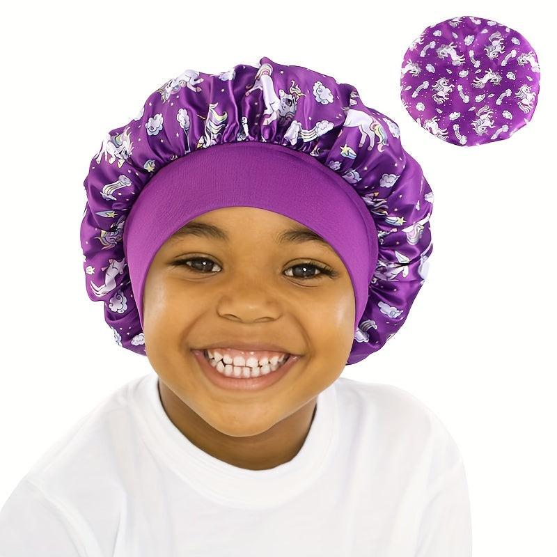 Unicorn Cartoon Printed Children's Satin Sleep Cap Baby Hair Care Cap - Buy online at  Vibe In Cart.