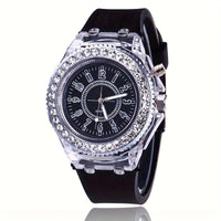 Bright Rhinestone LED Fashion Trendy Unisex Student Couple Jelly Quartz Watch - Buy online at  Vibe In Cart.
