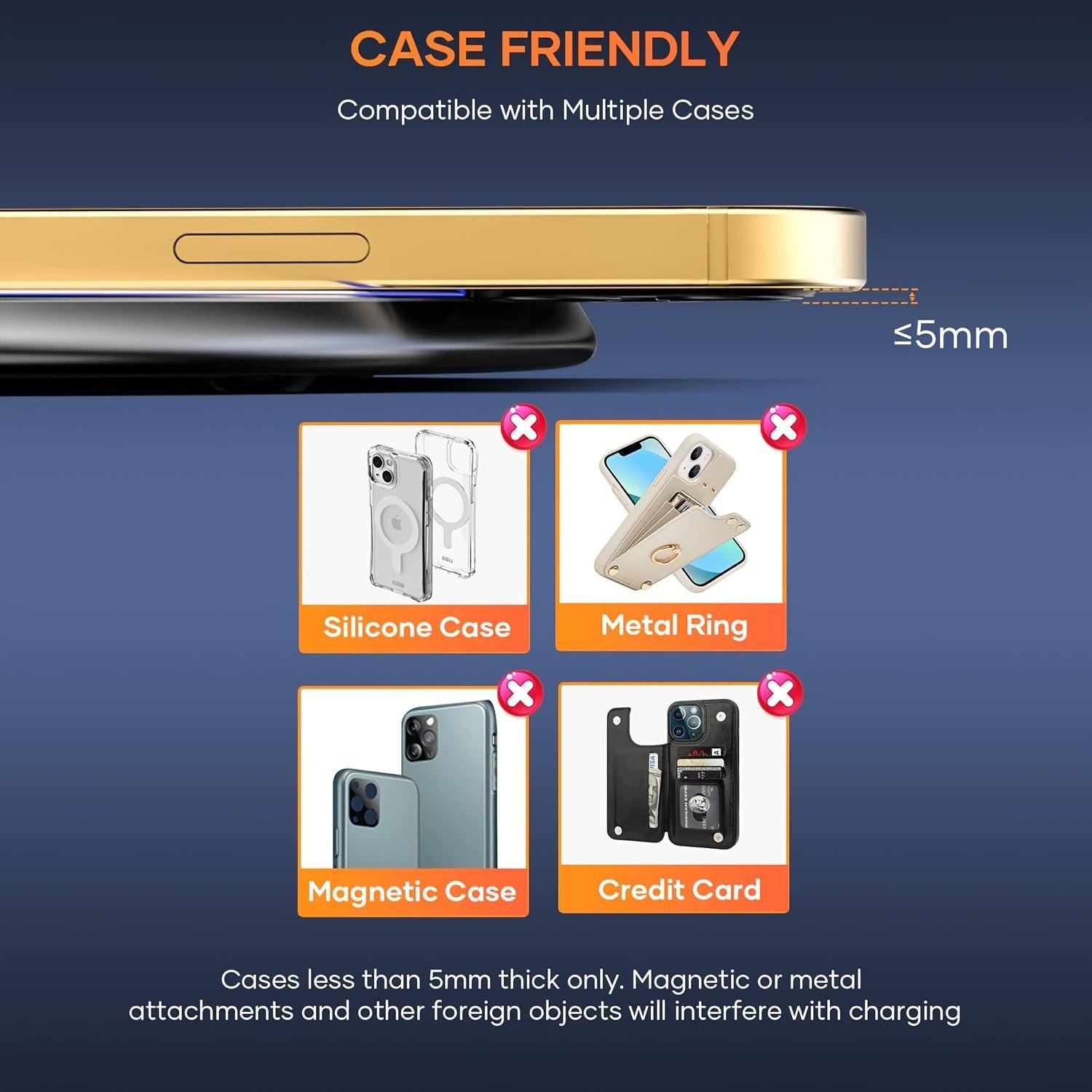 15W Wireless Fast Charger, Wireless Charging Station, Wireless Charging Pad, Induction Charger, Comes with aperture effect, for iPhone 12 13 14 15 16 Series, Compact and convenient to carry, Holiday Gifts, Black & White, Trav - Buy online at  Vibe In Cart.