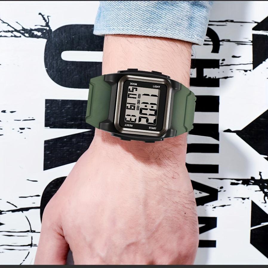 Stylish Square Large Screen Sports Electronic Watch, Night Light Wrist Watch, Suitable For Boys And Girls, Birthday Gift - Buy online at  Vibe In Cart.