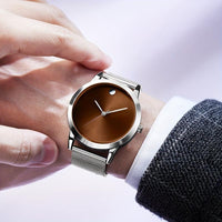 Men' Minimalist Stainless Steel with Analog - Quartz Movement Round Wristwatch Suitable for Casual Attire, Casual & Professional, & Low-Maintenance, Ideal Gift for Men - Buy online at  Vibe In Cart.