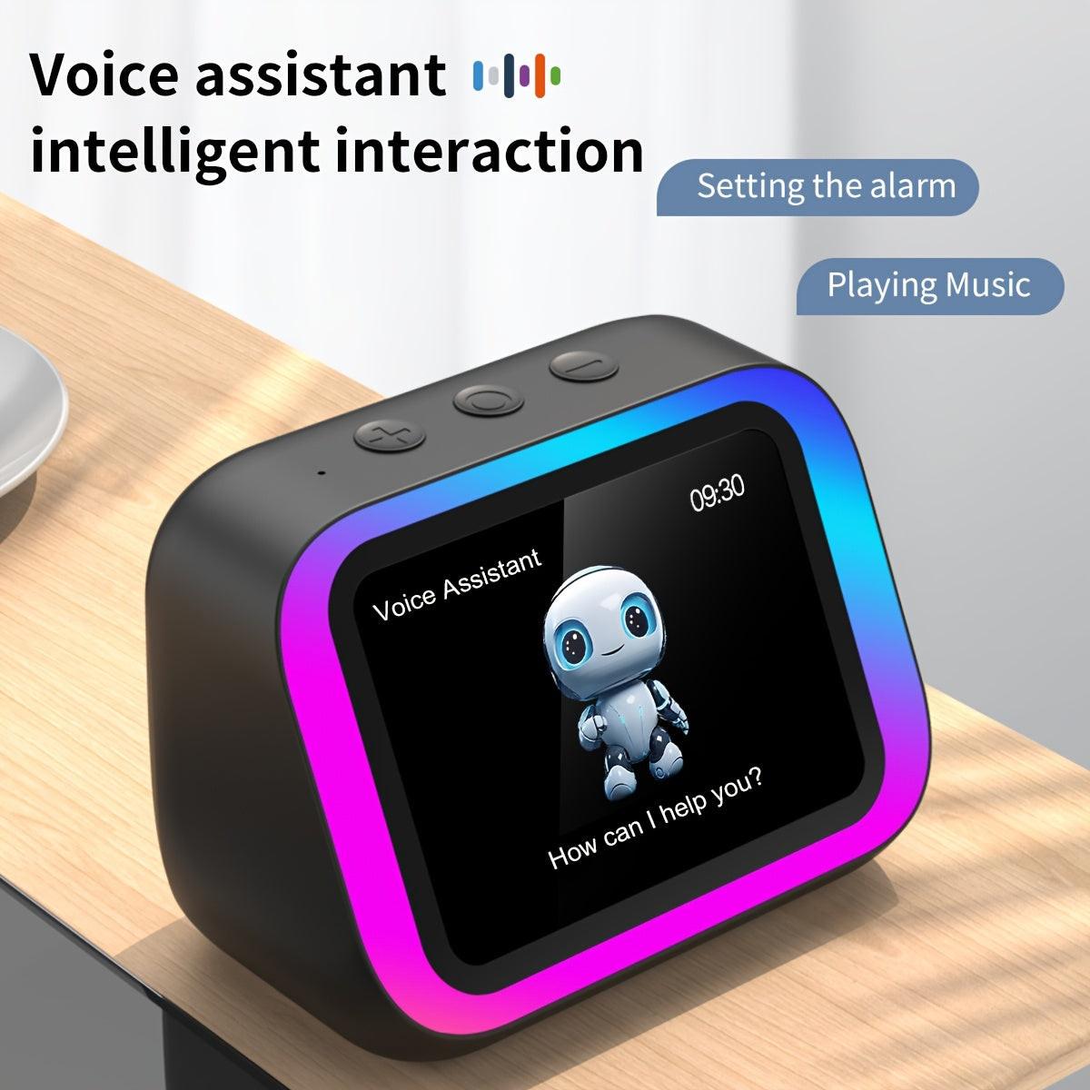 AI Smart Speaker, Smart Alarm Clock with Wireless Speaker & Dynamic RGB Light, Hi-Fi Stereo Sound, HD Smart Display, Answer/Make Call, Voice Assistant, Period Tracker, 2000mAh Battery, Portable Speakers - Charging Bedside Dig - Buy online at  Vibe In Cart.