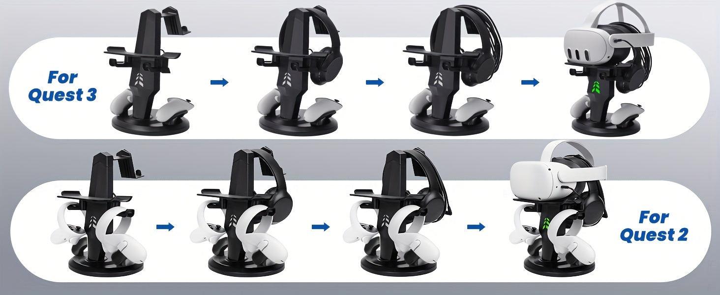 Meta Quest 3s/Meta Quest3/Meta Quest 2/Rift/Pico Charging + Display Stand, Meta Quest 3 Controller Storage Stand + Meta Quest 2 Controller Hanging Rack, New VR Storage Stand in 2024, Type C Charging + RGB Charging Indication - Buy online at  Vibe In Cart.