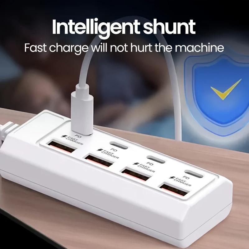 8-Port USB Hub 25W Fast Charging Multi-Interface, 4 USB+4PD Ports, Wide Compatibility for 5V USB Devices, Suitable for Computers, Laptops, Tablets, etc., USB Charging Hub, Laptop Charging Accessory, Compact Charging Station, - Buy online at  Vibe In Cart.