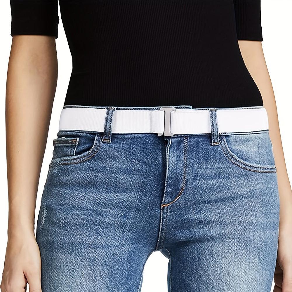 2D Flat, 1pc Women No Show Stretch Belt Invisible Elastic Web Strap Belt with Flat Buckle for Jeans Pants Dresses - Buy online at  Vibe In Cart.