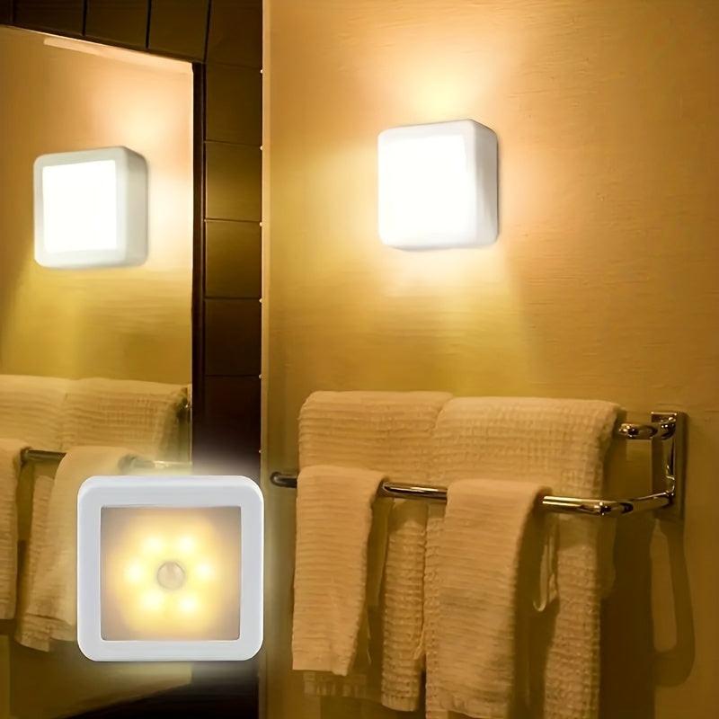 6-LED Motion Sensor Stair Wall Light, Battery-Powered Wireless Night Light for Under Cabinet/Corridor Wardrobe Kitchen - Christmas Indoor Use, ≤36V Battery Not Included, Simple Lighting, Minimalist Design, Durable Structure - Buy online at  Vibe In Cart.