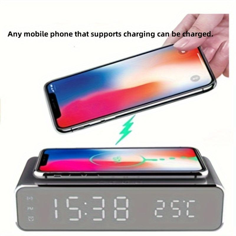 Wireless Charger with LED Alarm Clock and Thermometer Three-in-One Stylish Control Design Suitable for Home or Office Use - Buy online at  Vibe In Cart.