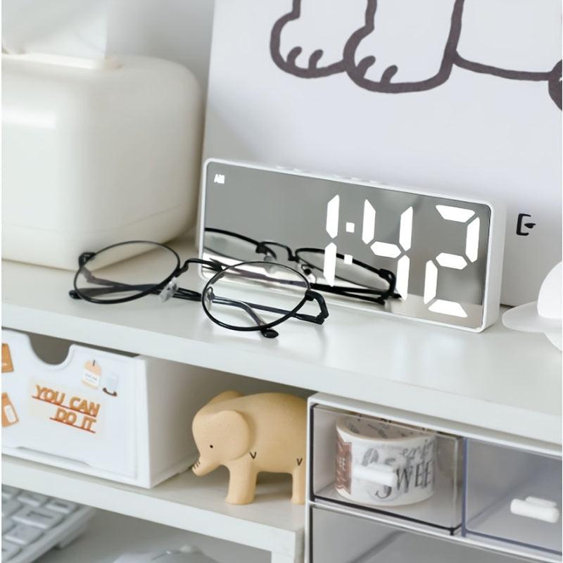 1pc Creative Mirror Digital Alarm Clock | LED Display, Temperature Time Date, USB Plug In, Silent, Portable, Ideal for Home Office Decoration, Perfect Gift for Christmas And Valentine'S Day - Buy online at  Vibe In Cart.
