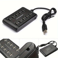 1pc Portable General Purpose Work Home With Switch ABS Plastic Double Row Ten Port USB HUB - Buy online at  Vibe In Cart.