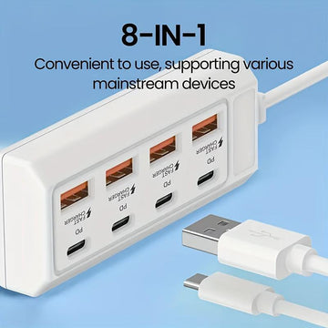 8-Port USB Hub 25W Fast Charging Multi-Interface, 4 USB+4PD Ports, Wide Compatibility for 5V USB Devices, Suitable for Computers, Laptops, Tablets, etc., USB Charging Hub, Laptop Charging Accessory, Compact Charging Station, - Buy online at  Vibe In Cart.