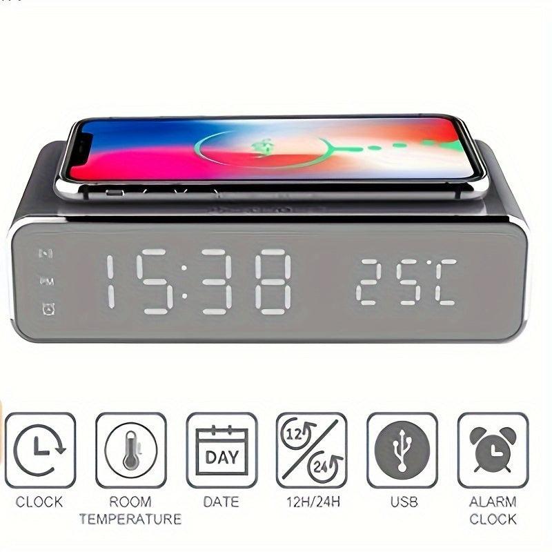 Wireless Charger with LED Alarm Clock and Thermometer Three-in-One Stylish Control Design Suitable for Home or Office Use - Buy online at  Vibe In Cart.
