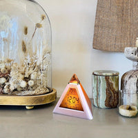 Battery-Operated LED Digital Alarm Clock Featuring a Quiet Pyramid Design, Night Light, Music, Snooze Function, And 7 Color-Changing Options, Perfect for Decorating Your Bedroom Or Office Desk. - Buy online at  Vibe In Cart.