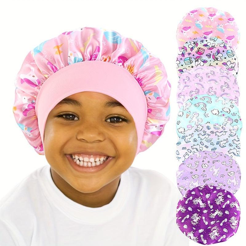 Unicorn Cartoon Printed Children's Satin Sleep Cap Baby Hair Care Cap - Buy online at  Vibe In Cart.
