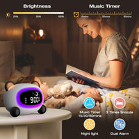[Sleep Trainer Clock] Sleep Trainer Clock | Wake & 7 Sounds - Bedtime Training Alarm, Night, Volume, 12/24, Voice Sensing (ABS Bedtime Aid) - Buy online at  Vibe In Cart.
