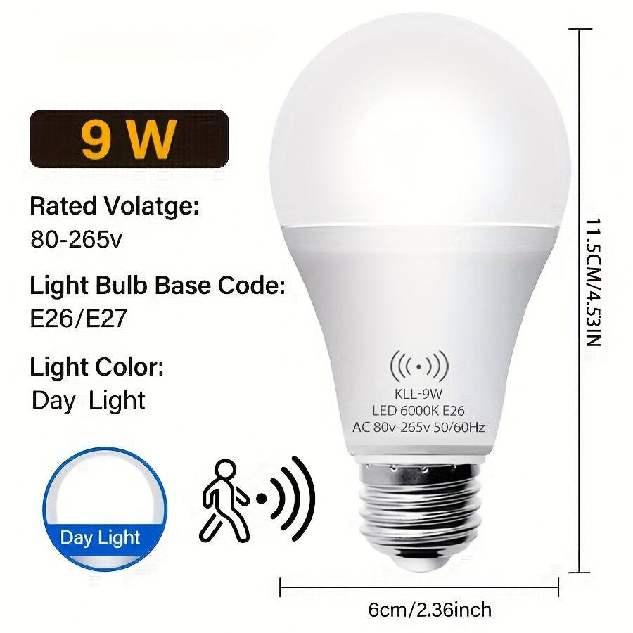 Kasotile Motion Sensor Light Bulbs, Dusk to Dawn LED Light Bulbs Outdoor 9W 6000K Daylight, A19 E26 Base Auto On/Off for Indoor Outdoor Basements, Porch, Courtyards, Garage Pack of 1, Motion Sensor Light Indoor, Motion Sensor - Buy online at  Vibe In Cart.