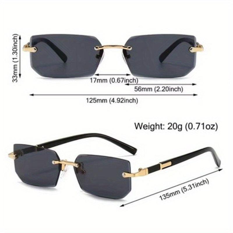 1pc Trendy Rimless Y2K Glasses for Women Men Punk Frameless Rectangle Glasses Retro Gradient Shades Driving Travel UV400 Eyewear The Perfect Gift - Buy online at  Vibe In Cart.