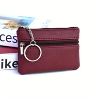 Small Casual PU Wallet with Keychain and Coin Purse