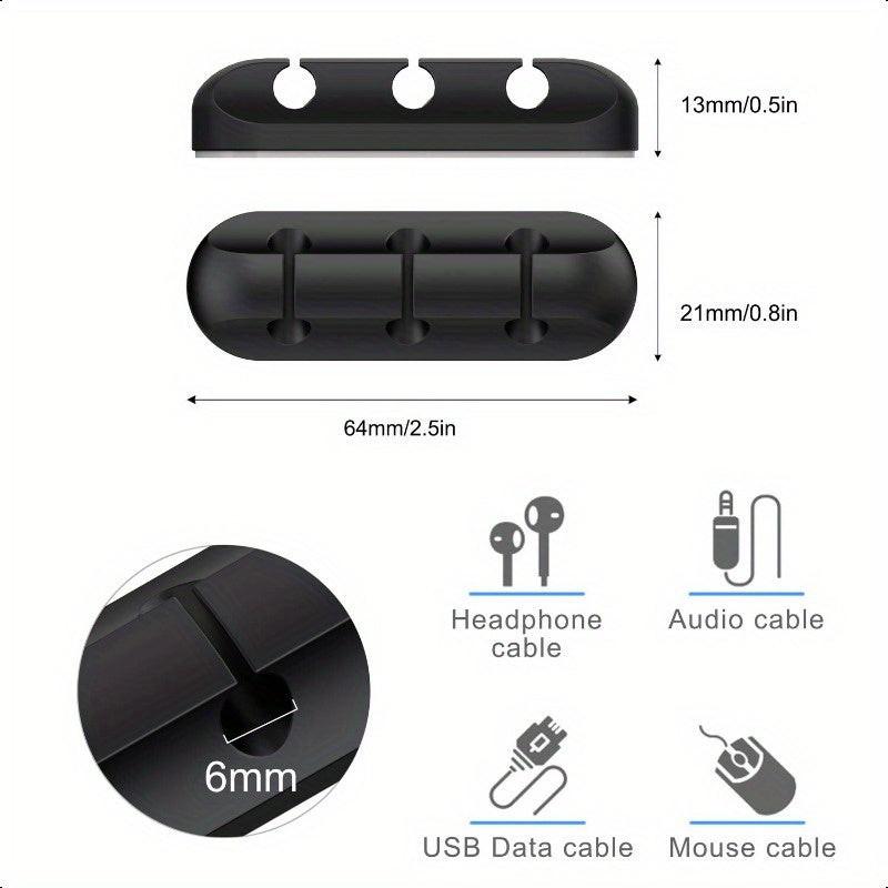 3pcs Self-Adhesive Cable Holder Clips - Black Plastic Cord Organizer for Desktop, USB Charging Cables, Power Cords, and More - Perfect for Home or Office Use, Cord Holder - Buy online at  Vibe In Cart.