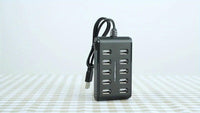 1pc Portable General Purpose Work Home With Switch ABS Plastic Double Row Ten Port USB HUB - Buy online at  Vibe In Cart.