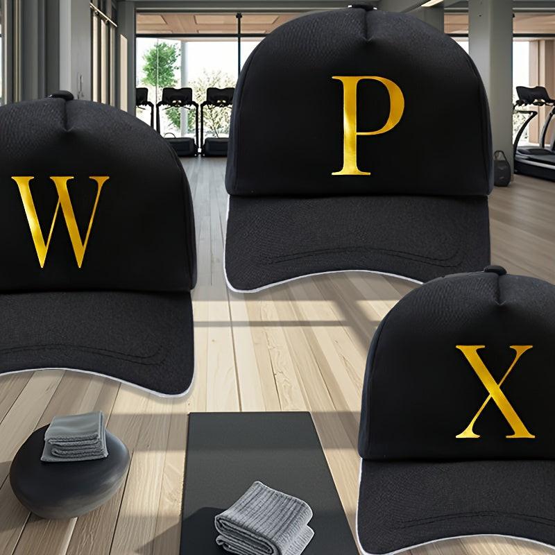 Unisex Polyester Baseball Cap | Adjustable Fit | Lightweight, Breathable & Quick-Dry | Golden Letter Print Embroidery 'M' or 'A' | Ideal for Outdoor Sports and Travel | Stylish Hip-Hop Dad Hat, Casual Wear Hat | Hiphop Style - Buy online at  Vibe In Cart.