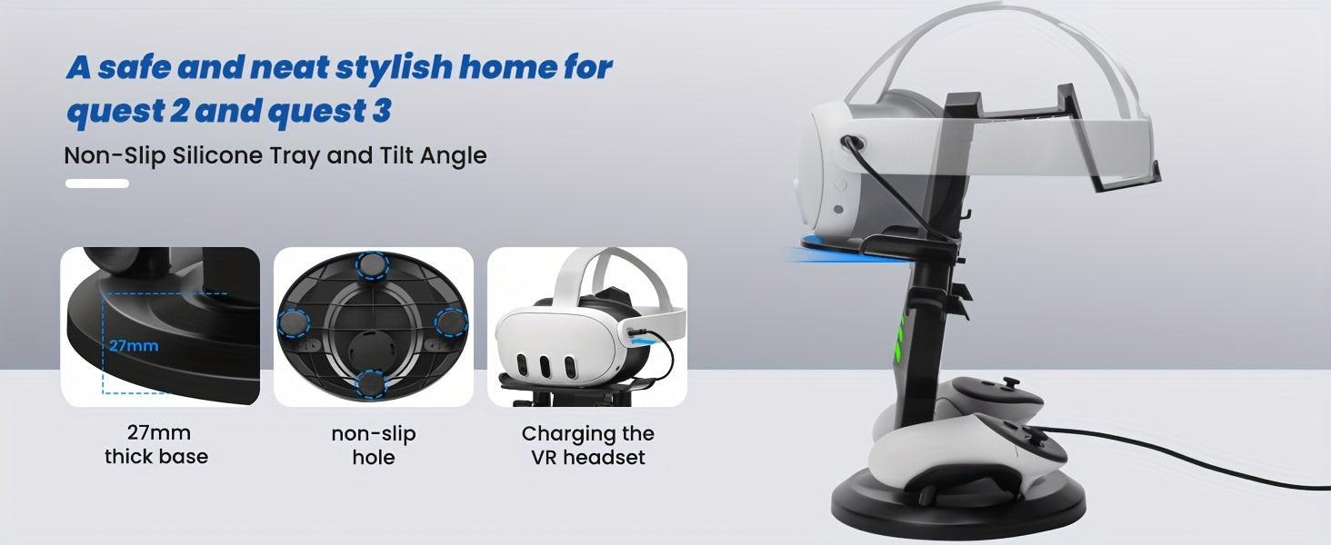 Meta Quest 3s/Meta Quest3/Meta Quest 2/Rift/Pico Charging + Display Stand, Meta Quest 3 Controller Storage Stand + Meta Quest 2 Controller Hanging Rack, New VR Storage Stand in 2024, Type C Charging + RGB Charging Indication - Buy online at  Vibe In Cart.
