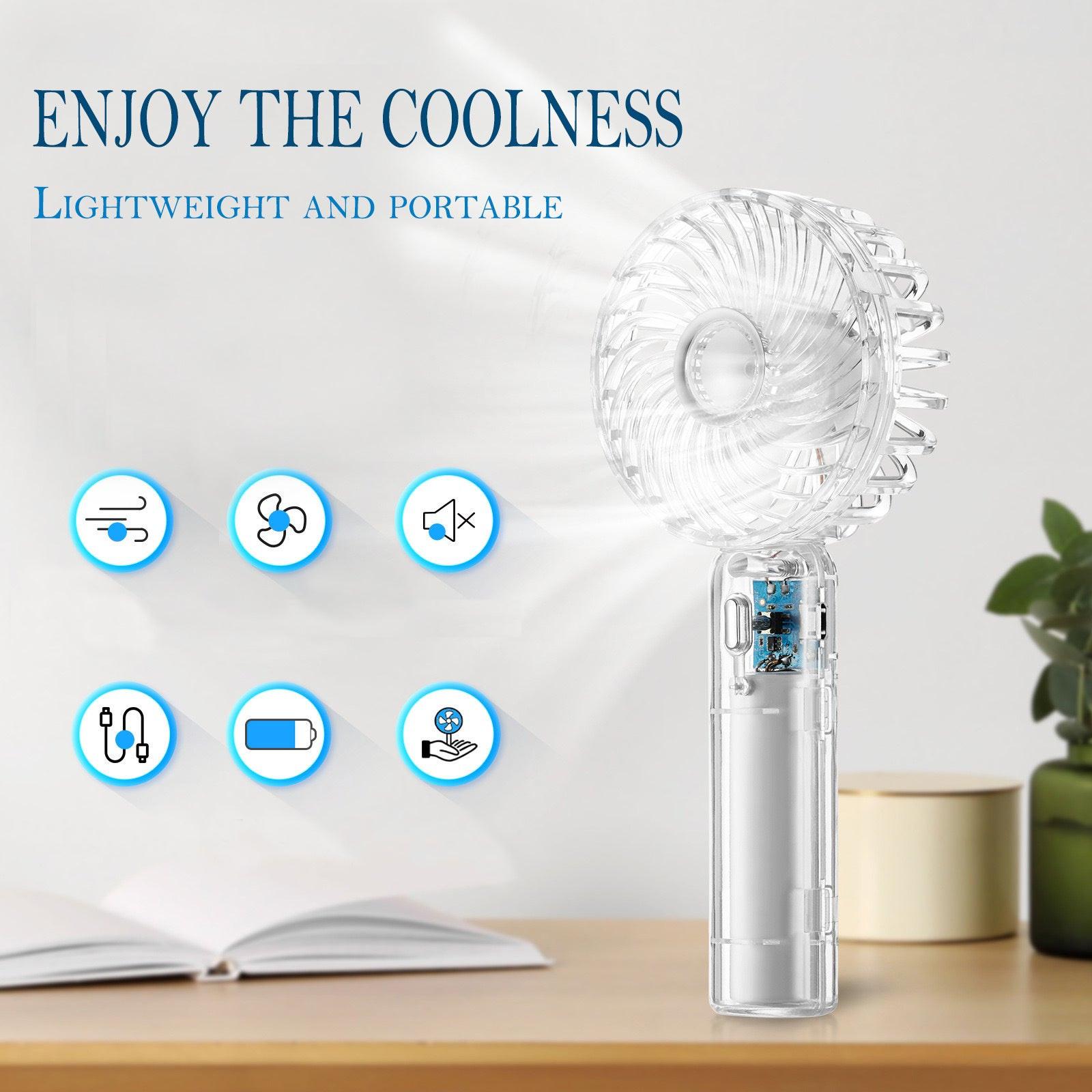 [USB Rechargeable] USB Rechargeable Mini Fan | 3-Speed Adjustable | Portable Handheld Fan | Indoor/Outdoor Travel | For Men & Women | Black | White - Buy online at  Vibe In Cart.