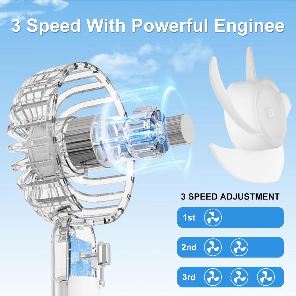 [USB Rechargeable] USB Rechargeable Mini Fan | 3-Speed Adjustable | Portable Handheld Fan | Indoor/Outdoor Travel | For Men & Women | Black | White - Buy online at  Vibe In Cart.