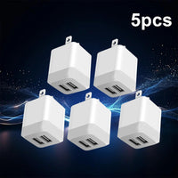 USB Wall Charger, Dual Port Quick Charger Plug Cube for iPhone 15 14 13 12 11 Pro Max 10 SE X 8 7 Plus Power Block Fast Charging Box Brick - Buy online at  Vibe In Cart.