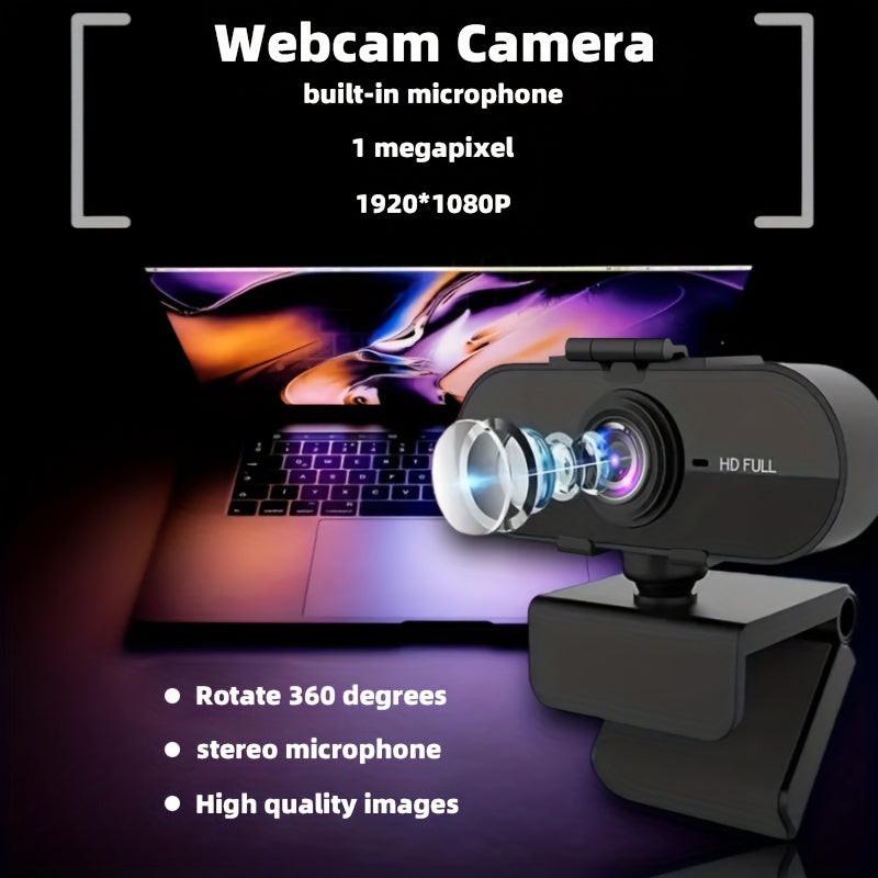 [HD Webcam with Privacy Cover] 1080P Full HD Webcam with Auto-Focus & Privacy Cover | USB Plug-And-Play, Built-In Microphone, for Gaming, Video Conferencing, Laptop & Desktop - Buy online at  Vibe In Cart.