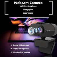 [HD Webcam with Privacy Cover] 1080P Full HD Webcam with Auto-Focus & Privacy Cover | USB Plug-And-Play, Built-In Microphone, for Gaming, Video Conferencing, Laptop & Desktop - Buy online at  Vibe In Cart.