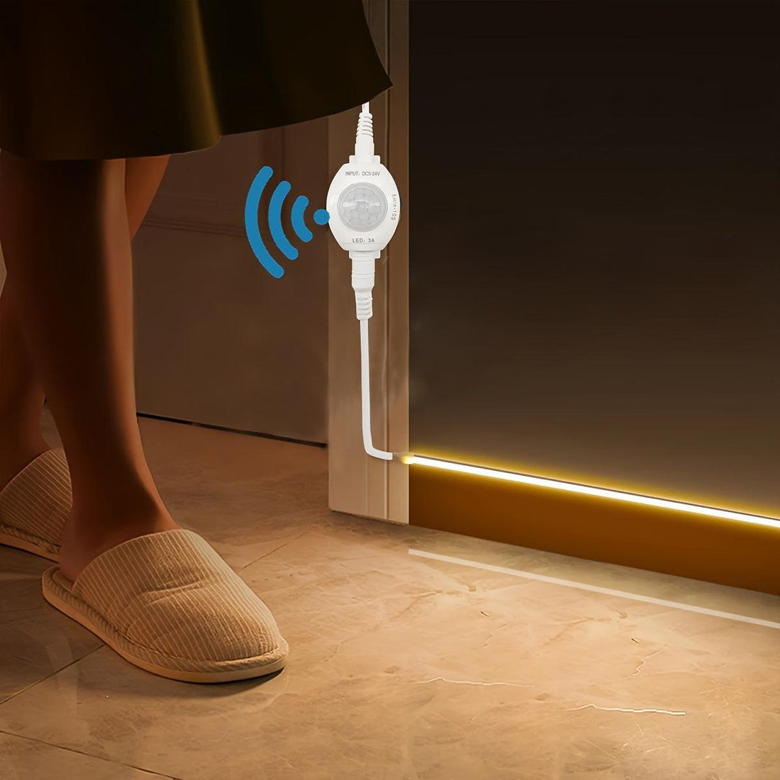 1 Roll LED Light Strip Motion Sensor Light, DC5V Warm White Light Body Sensor Light, 3.28ft To 16.4ft Flexible Light Strip, Suitable For Stairs, Corridors, Mirrors, Cabinets, Bedrooms And So On - Buy online at  Vibe In Cart.