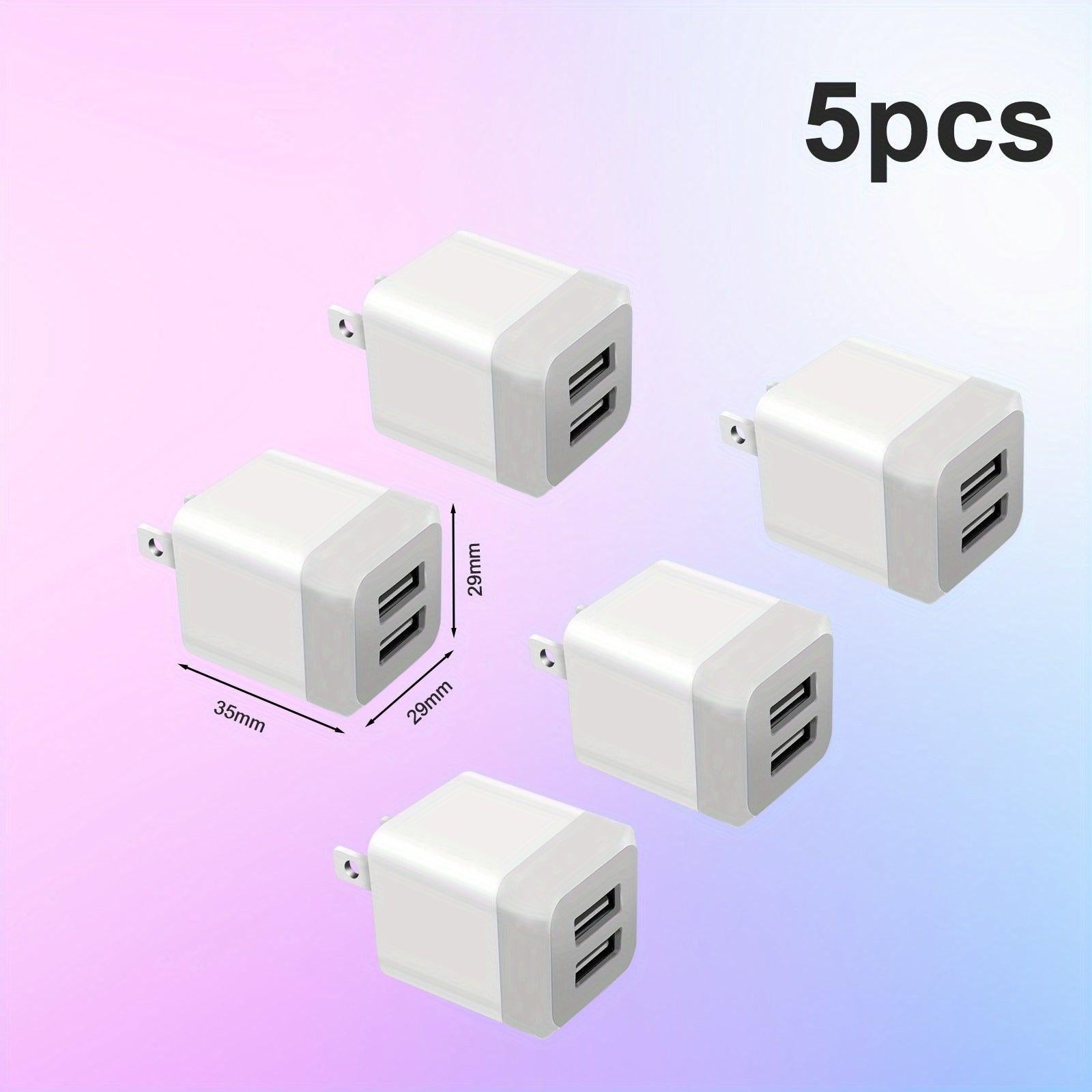 USB Wall Charger, Dual Port Quick Charger Plug Cube for iPhone 15 14 13 12 11 Pro Max 10 SE X 8 7 Plus Power Block Fast Charging Box Brick - Buy online at  Vibe In Cart.