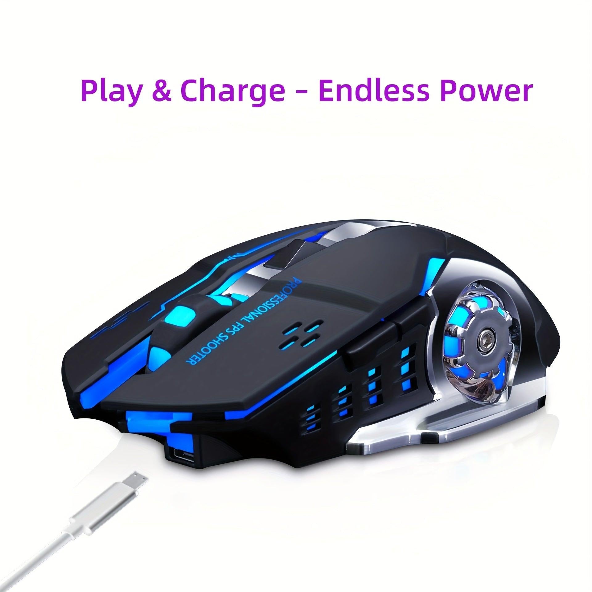 Rechargeable Dual-Mode Mouse- BT+ 2.4G Wireless Mouse, RGB Gaming Mouse, Silent Clicks, Long Battery Life, Ambidextrous Ergonomic Comfort- for Extended Work& Gaming- Computer& Gaming Accessories - Buy online at  Vibe In Cart.