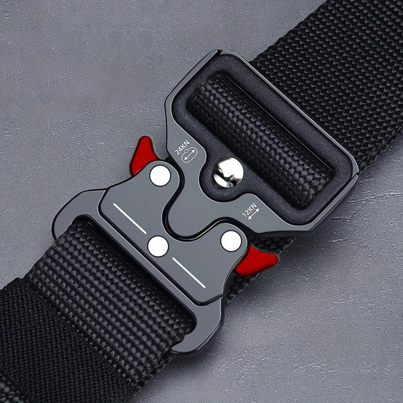 Unisex Tactical Belt with Adjustable Plastic Safety Buckle - Durable Black Outdoor Waistband for Men & Women, Stretchable Design for Hiking, Camping, and Casual Wear, Hiking Gear, Camping Accessory, Sleek Waistband, Secure Fi - Buy online at  Vibe In Cart.