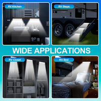 [Motion Sensor LED Light] 1pc White & Warm White Motion Sensor LED Light - Magnetic USB Rechargeable, 3.94"-19.69" Range, Battery/USB Powered, No Drill Required for RV, Kitchen, Wardrobe, Bedroom, Under Cabinet & Night Light - Buy online at  Vibe In Cart.