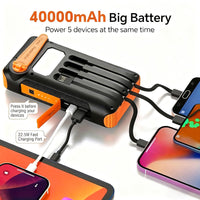 4000mAh Large Capacity Power Bank, Multi-functional Mobile Phone Charger, Can Carry Multiple Charging Cables To Charge Multiple Devices At The Same Time, Equipped With Solar Charging, USB Charging And Hand-crank Charging, Can - Buy online at  Vibe In Cart.