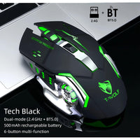 Rechargeable Dual-Mode Mouse- BT+ 2.4G Wireless Mouse, RGB Gaming Mouse, Silent Clicks, Long Battery Life, Ambidextrous Ergonomic Comfort- for Extended Work& Gaming- Computer& Gaming Accessories - Buy online at  Vibe In Cart.