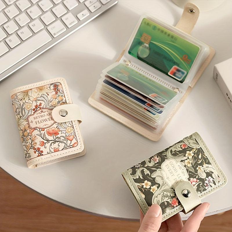 Women's Floral Credit Card Holder Wallet - Multi-Slot Organizer with Snap Closure, Compact ID & License Card Holder, Casual Chic Design for Everyday Use, Wallet Card Holder, Elegant Accessory, Durable Organizer - Buy online at  Vibe In Cart.