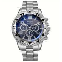 Men's Mechanical Watch With Date And Chronograph Stainless Steel Strap