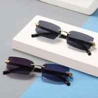 1pc Trendy Rimless Y2K Glasses for Women Men Punk Frameless Rectangle Glasses Retro Gradient Shades Driving Travel UV400 Eyewear The Perfect Gift - Buy online at  Vibe In Cart.