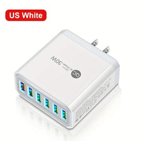 6-Port USB 30W QC3.0 Fast Charging Adapter for Mobile Phones, US Plug Quick Charge Adapter, Portable Travel Wall Charger - Buy online at  Vibe In Cart.