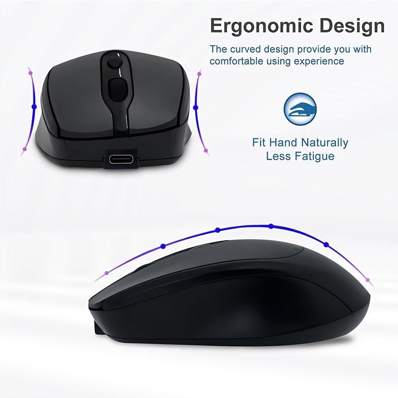 Wireless Mouse, Office Mouse, Rechargeable Mouse, Dual-Mode (2.4G+BT) Portable Silent Mouse, Suitable for Laptops/Desktops/Tablets. - Buy online at  Vibe In Cart.