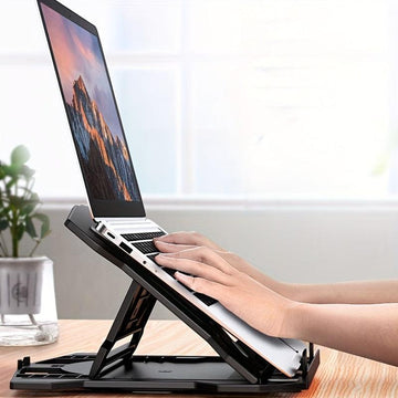 Portable Adjustable Laptop Stand - ABS Material, Height-Adjustable, Cooling Function, Rotatable Base for 13-15 Inch Laptops, Office Desk Accessory - Buy online at  Vibe In Cart.