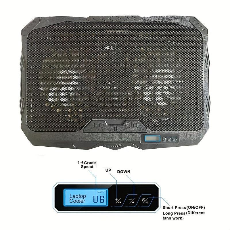 [Portable Laptop Cooling] 4 Fans Portable Laptop Cooling Stand | Dual USB Ports, Adjustable Speed Control, 5V USB-Powered Notebook Holder for Office or Home Use, Fast Heat Dissipation, Laptop Cooling Pad - Buy online at  Vibe In Cart.