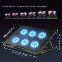 Cooling Pad for Laptops, Featuring 6 Silent LED Fans, Designed for 15.6 to 17-Inch Laptops. This Portable, Ultra-Slim Cooling Stand Is USB Powered And Includes a Switch to Control Fan Speed. - Buy online at  Vibe In Cart.