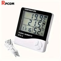HTC-2 Temperature And Humidity Monitor with Clock, Alarm, And Calendar, Digital Thermometer Hygrometer for Indoor And Outdoor Use, Includes Back Stand for Home Or Office - Buy online at  Vibe In Cart.