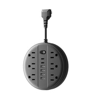 1pc 12-in-1 Multi-functional Power Socket With Surge Protector, 6 AC Outlets, 4 USB Outlets And 2 Type-c Ports. Wall-mountable Power Extension. Portable And Compact Design. Suitable For Home, Office And School. In White And B - Buy online at  Vibe In Cart.