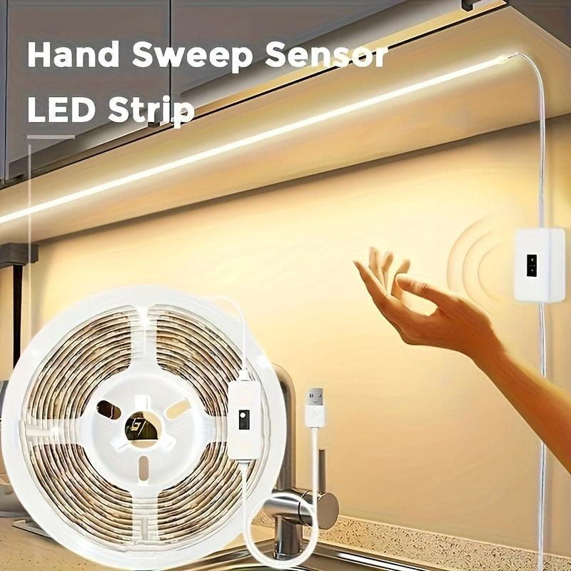 10ft-32.8ft USB-Powered Motion Sensor LED Strip Lights, Automatic Sensing Switch, White & Warm Light, Ideal for Stairs, Closets, Kitchens, Bedrooms, and Hallways - Buy online at  Vibe In Cart.