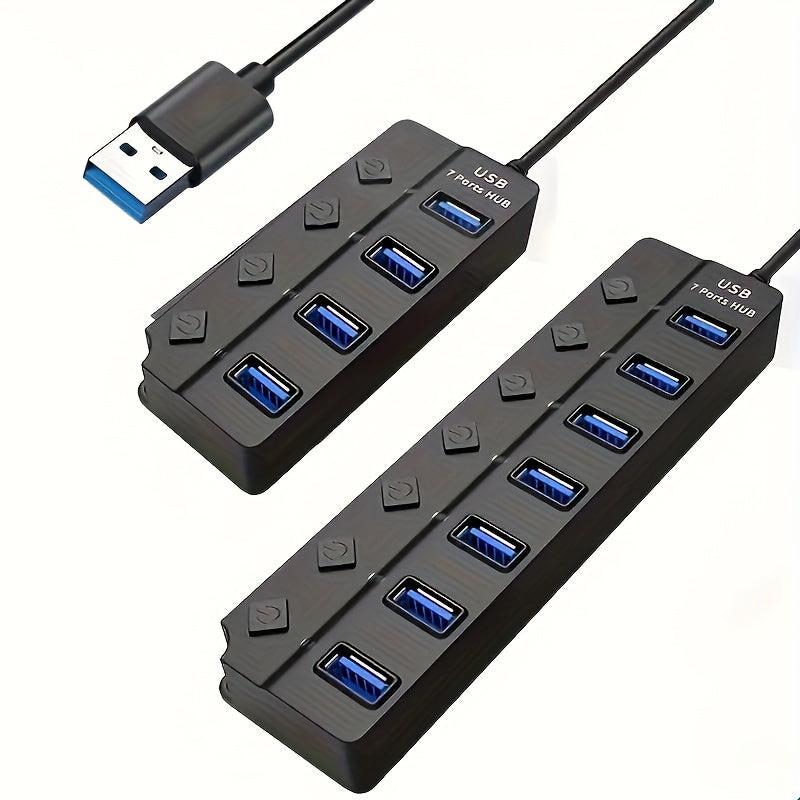 [Usb Adapter Hub] 1pc 7 Ports/ 4 Ports LED USB Adapter Hub Power On/ Off Switch For PC Laptop Computer - Buy online at  Vibe In Cart.