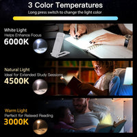 New USB Rechargeable Foldable Reading Lamp, Eye-Friendly Small Night Light for Reading, Suitable for Nighttime Use, with 3 Light Colors And 3 Adjustable Brightness Levels, White Casing, Book Clip, Portable And Easy to Store. - Buy online at  Vibe In Cart.